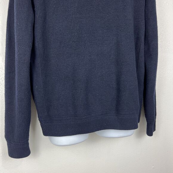 Ted Baker Sweater Men Large Navy Pullover 3/4 Zip Wool Blend Knit Long Sleeve - Picture 7 of 15